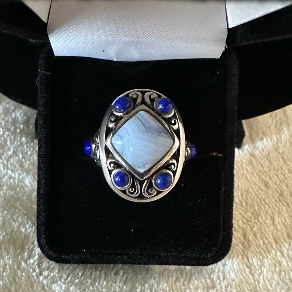 Jay King Lapis and Blue Lace Ring Size 8 - Picture 2 of 8